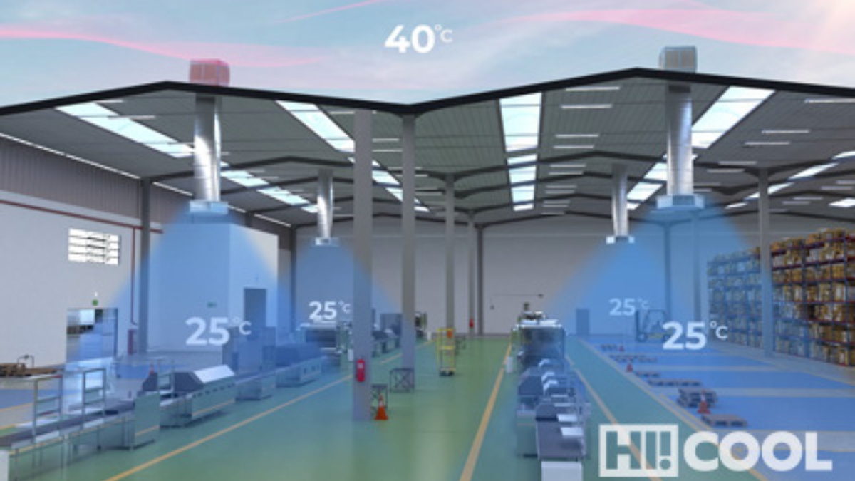 Sistema de climatización evaporativa HICOOL en nave industrial Evaporalia