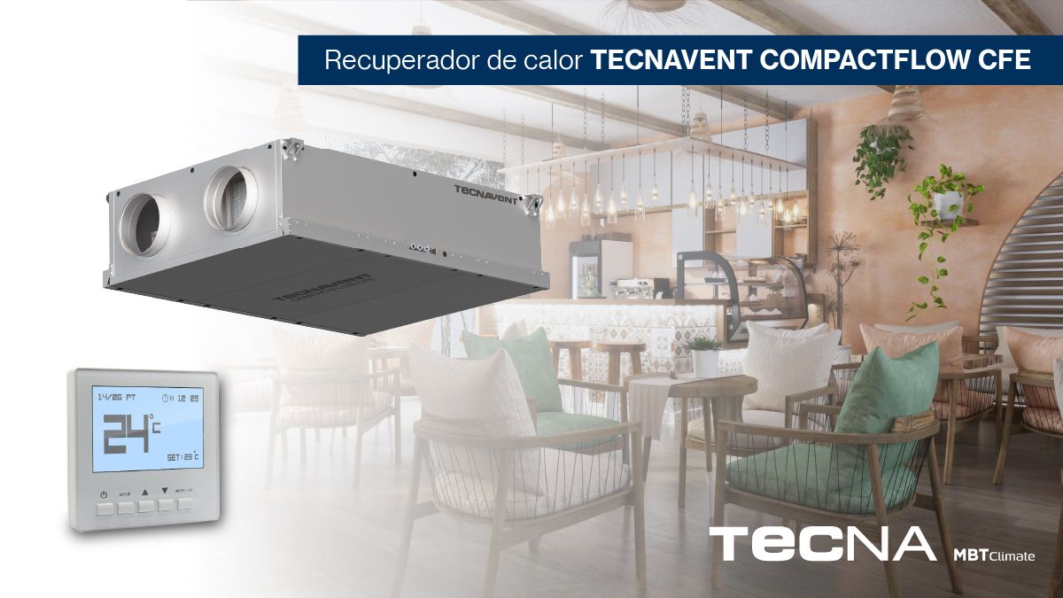 Recuperador de calor Tecna CompactFlow CFE ventilación eficiente