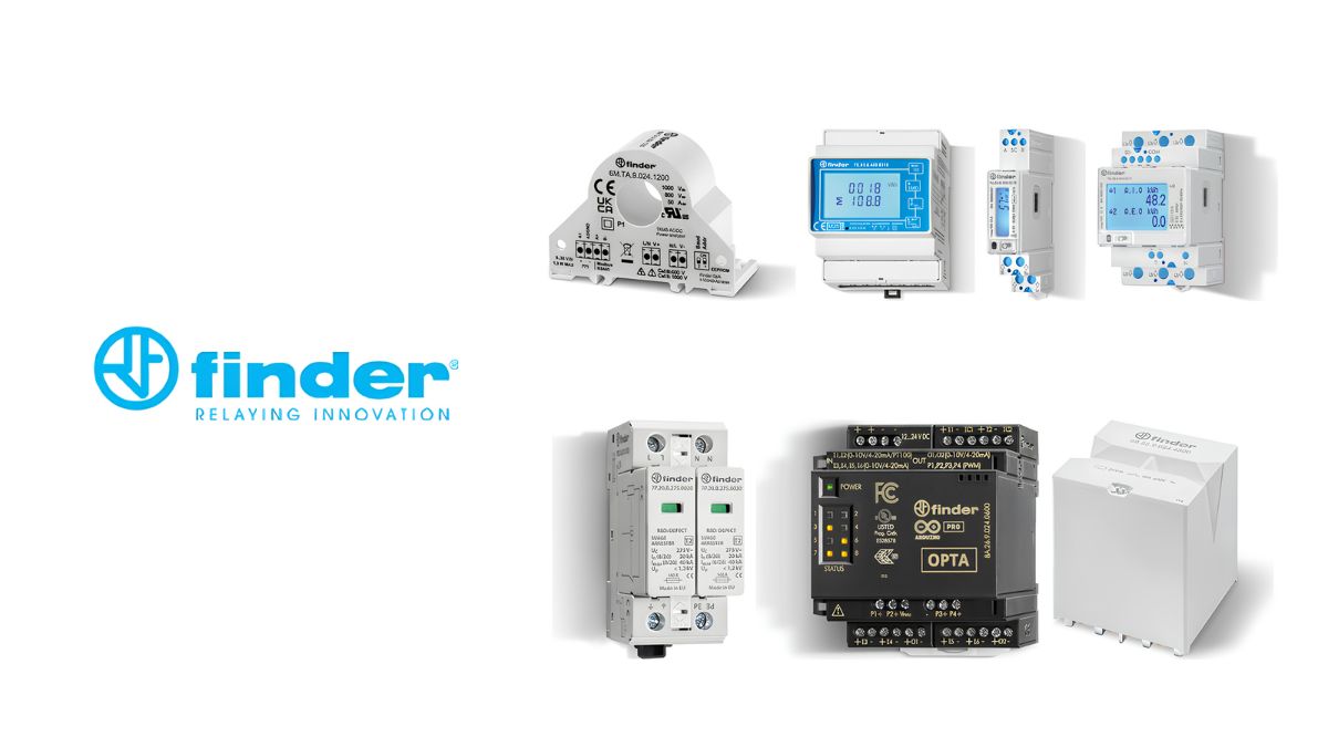 Componentes de Finder para fotovoltaica y recarga de vehículo eléctrico