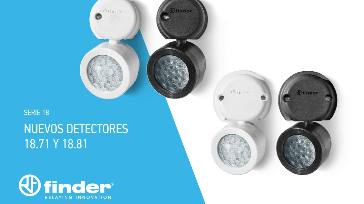Detectores movimiento Finder Serie 18 tipo 18.71 18.81 interior exterior PIR eficiencia energética