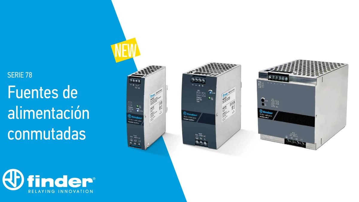 Finder Serie 78 fuentes alimentación industriales carril DIN trifásicas
