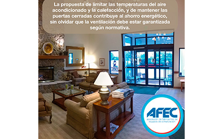 La propuesta de limitar las temperaturas del aire acondicionado y la calefacción, y de mantener las puertas cerradas contribuye al ahorro energético, sin olvidar que la ventilación debe estar garantizada según normativa