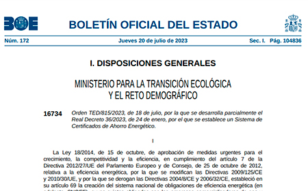 boe certificacion energetica