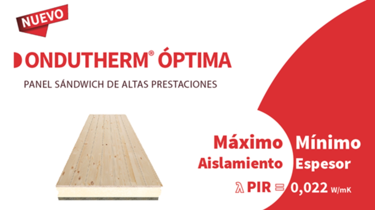 Panel sándwich ONDUTHERM ÓPTIMA de Onduline para cubierta inclinada con núcleo PIR