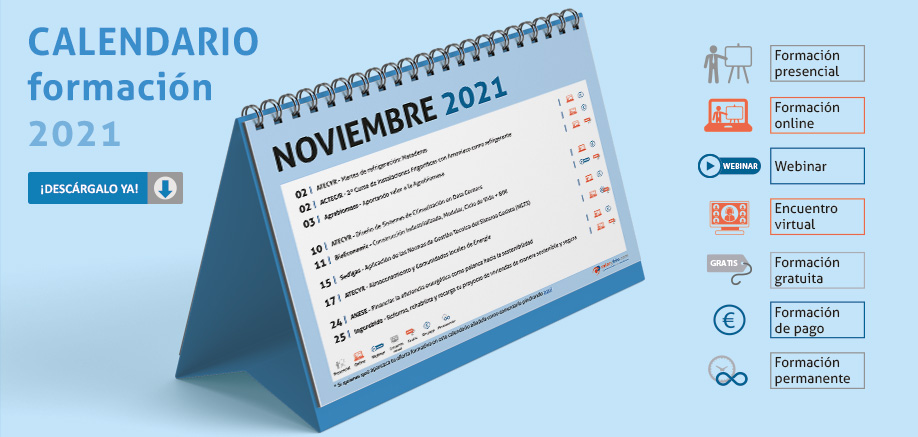 Calendario 2021 de Oferta formativa para profesionales de las instalaciones y la construcción 