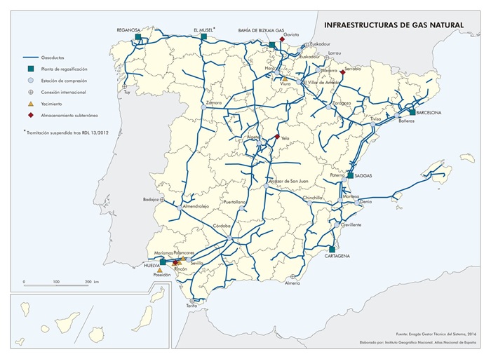 Espana Infraestructuras de gas natural 2015 2016 mapa 14817 spa 002