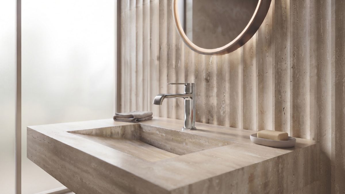 Grifería Velvet de Clever con nuevo acabado cromo para baño