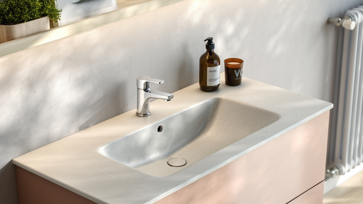 Monomando lavabo Serie Basik Genebre grifería 2026 cromo residencial contract