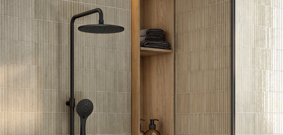 nueva columna ducha serie kloe genebre diseno versatilidad