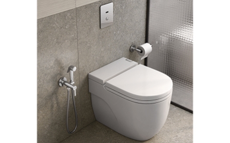 Nuevo set mezclador sanitario de ducha con soporte de Genebre para ganar espacio en el baño