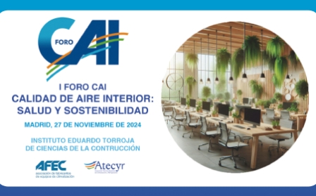 Atecyr y AFEC organizan el I Foro CAI, un evento gratuito que coincide con el día mundial de la Calidad del Aire Interior