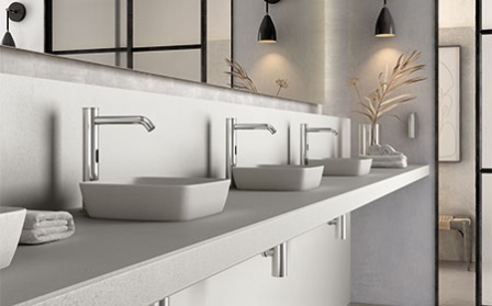 Serie Klin, la gama de grifos electrónicos con sensor para baño de Genebre