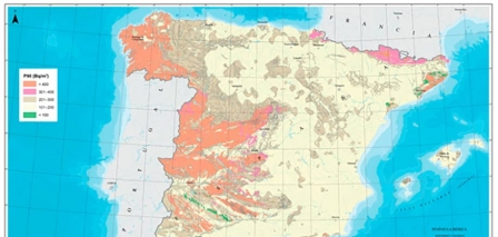 Mapas de gas radón ¿Dónde puede haber más radón en España?