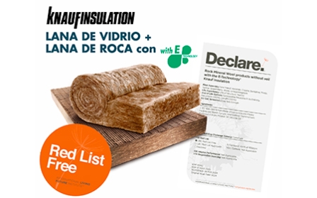 La lana mineral de roca sin velo de Knauf Insulation obtiene el sello DECLARE por su composición de materiales sanos