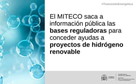 A audiencia pública las bases reguladoras para conceder ayudas a proyectos de hidrógeno renovable