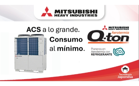 La bomba de calor Q-ton de Mitsubishi Heavy Industries impulsa el ACS eficiente en hoteles, hospitales y centros deportivos